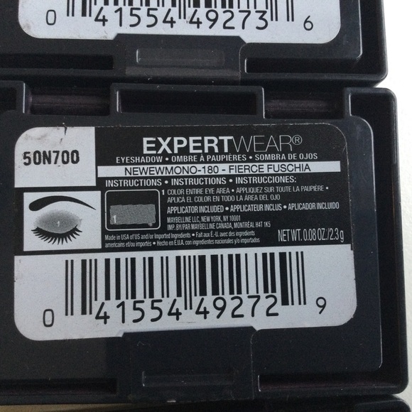 Set of 3 Maybelline Expertwear Shadow NY Silver Fierce Fuschia Raw Ruby - Picture 4 of 5